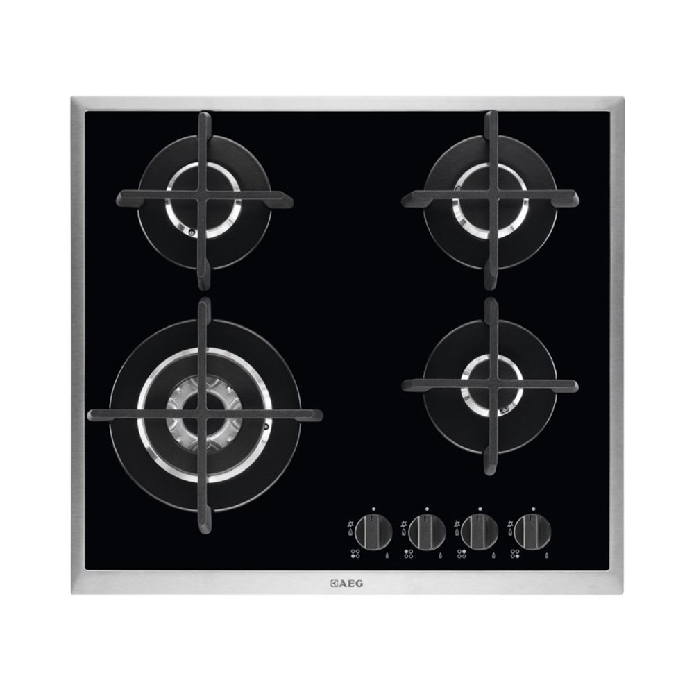 AEG HG694550XB gas op glas Zwart