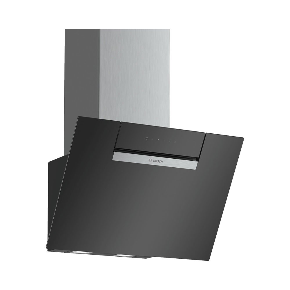Bosch DWK67EM60 wandschouw afzuigkap schuin design met intensiefstand en randafzuiging afbeelding