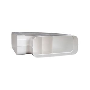Luchtafvoer, plat, bocht, horizontaal HR+ 220 x 90mm (150mm) / 90 graden 45 3761 Aansluitset/ materiaal