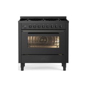 Ilve L096WSCM3/MGD matzwart Gasfornuis