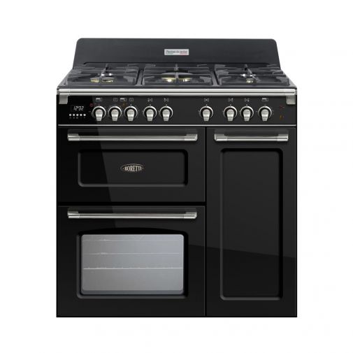 Boretti CFBG903AN gasfornuis met Dual Fuel wokbrander en drievoudige oven