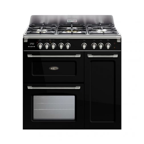 Boretti CFBG903ZW gasfornuis met Dual Fuel wokbrander en drievoudige oven