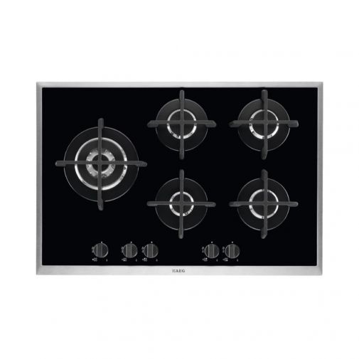 AEG HG795550XB inbouw gas op glaskookplaat restant model met driedelige wokbrander