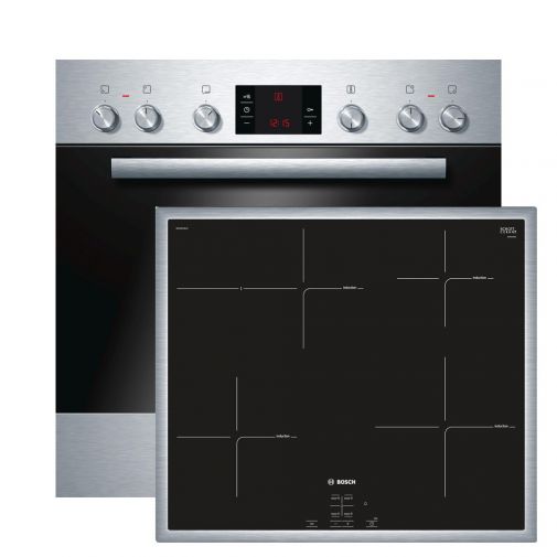 Bosch inbouw fornuis combinatie restant model: Bosch HEA23B155 oven en Bosch NIF645CB1E inductiekookplaat