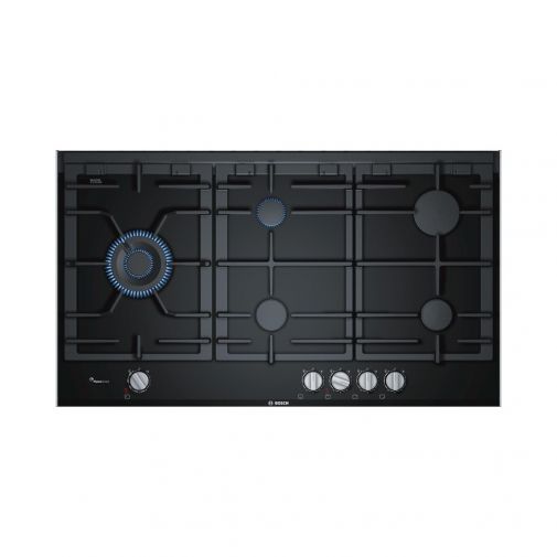 Bosch PRS9A6D70N inbouw glaskeramische gaskookplaat met Duo wokbrander