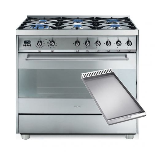 Smeg C9GMXNL1 gasfornuis inclusief gratis TBX6090X teppan yaki grillplaat