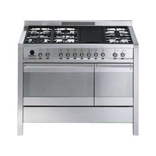 Smeg CS120NL-7 gasfornuis restant model met 2 ovens en FryTop gril-/warmhoudplaat