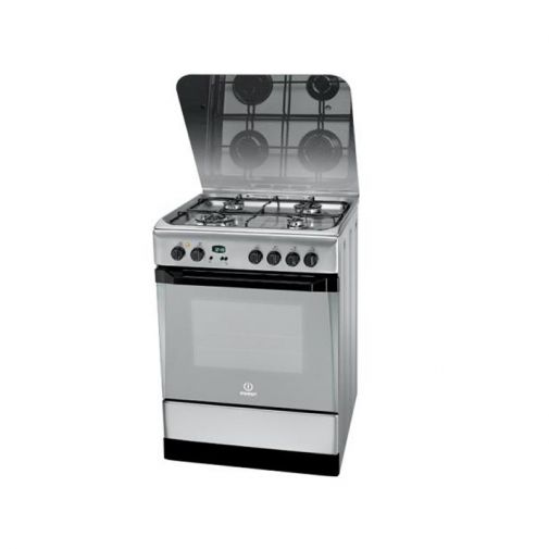 Paard moe vergroting Indesit KN6T75SA(X)/NL S gasfornuis, Hetelucht oven met grill, Energiesoort  kookplaat gas, 4 gasbranders, Afmetingen HxBxD 85 x 60 x 60 cm | Budgetplan