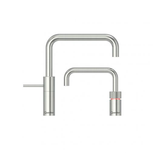 Quooker COMBI Nordic Square Twin Taps RVS