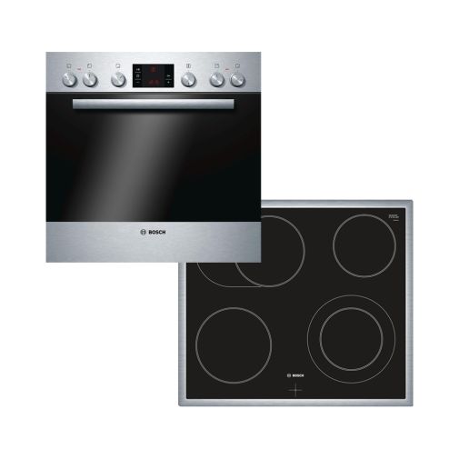 Bosch inbouw fornuis combinatie: HEA23B153 oven en NKN645GA1E keramische kookplaat restant model