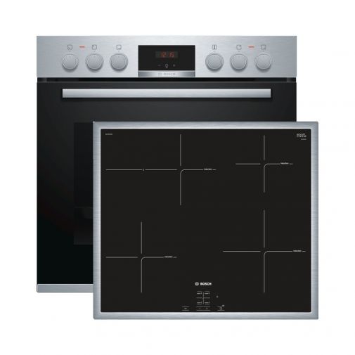 Bosch inbouw fornuis combinatie: HEA513BS1 oven / NIF645CB1E inductiekookplaat restant model