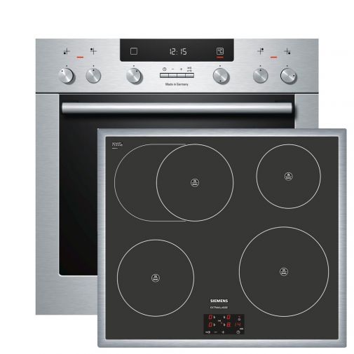 Siemens inbouw fornuis combinatie bestaande uit HE33GU531 oven en EI645BB17M inductiekookplaat restant model