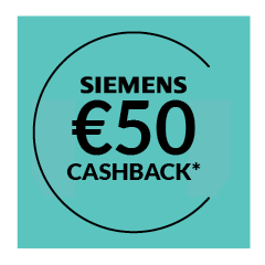 REGISTRATIE VIA SIEMENS - 50 EURO CASHBACK