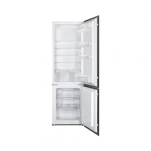 Smeg C3170P1 inbouw koelvries combinatie met sleepdeur montage en LED verlichting