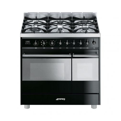 Smeg C92GMNNLK8 gasfornuis restant model met 2 ovens en Vapor Clean reiniging