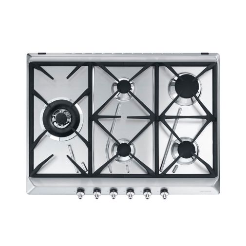 Smeg GKC755NLK inbouw gaskookplaat met wokbrander ACTIE op=op!