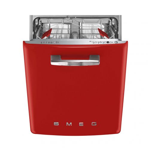 Smeg ST2FABRD2 onderbouw vaatwasser 50's style, rood, met 4 QuickTime programma's en Acquastop
