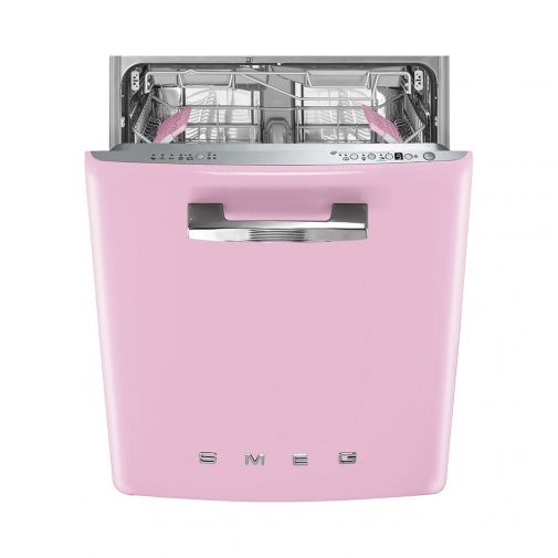 Smeg ST2FABPK2 onderbouw vaatwasser 50's style, roze, met 4 QuickTime programma's en Acquastop