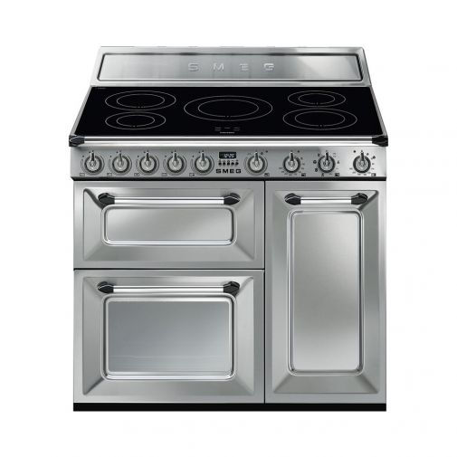 Smeg TR93IX inductiefornuis RVS met 2 ovens en GRATIS Smeg 50's style waterkoker en broodrooster