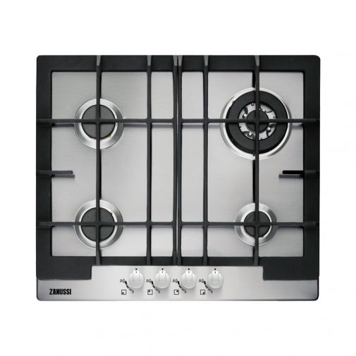 Zanussi ZGG66425XA inbouw gaskookplaat ACTIE OP=OP! met wokbrander en gietijzeren pannendragers