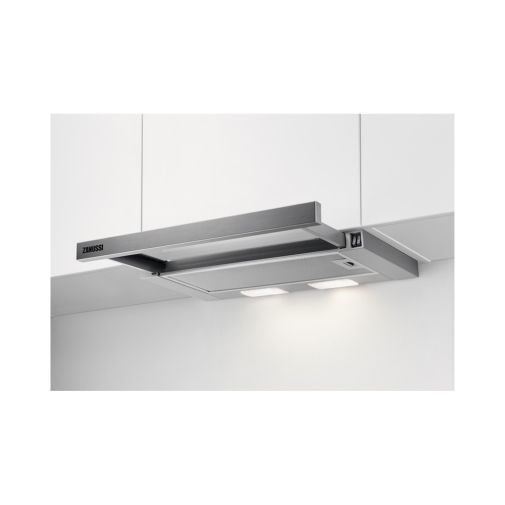 Zanussi ZHP60260SA vlakscherm afzuigkap restant model met LED verlichting en 300 m3/u capaciteit