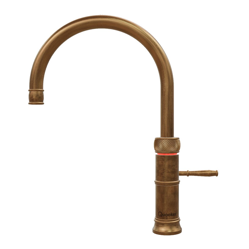 Quooker COMBI+ Classic Fusion Round messing patina afbeelding