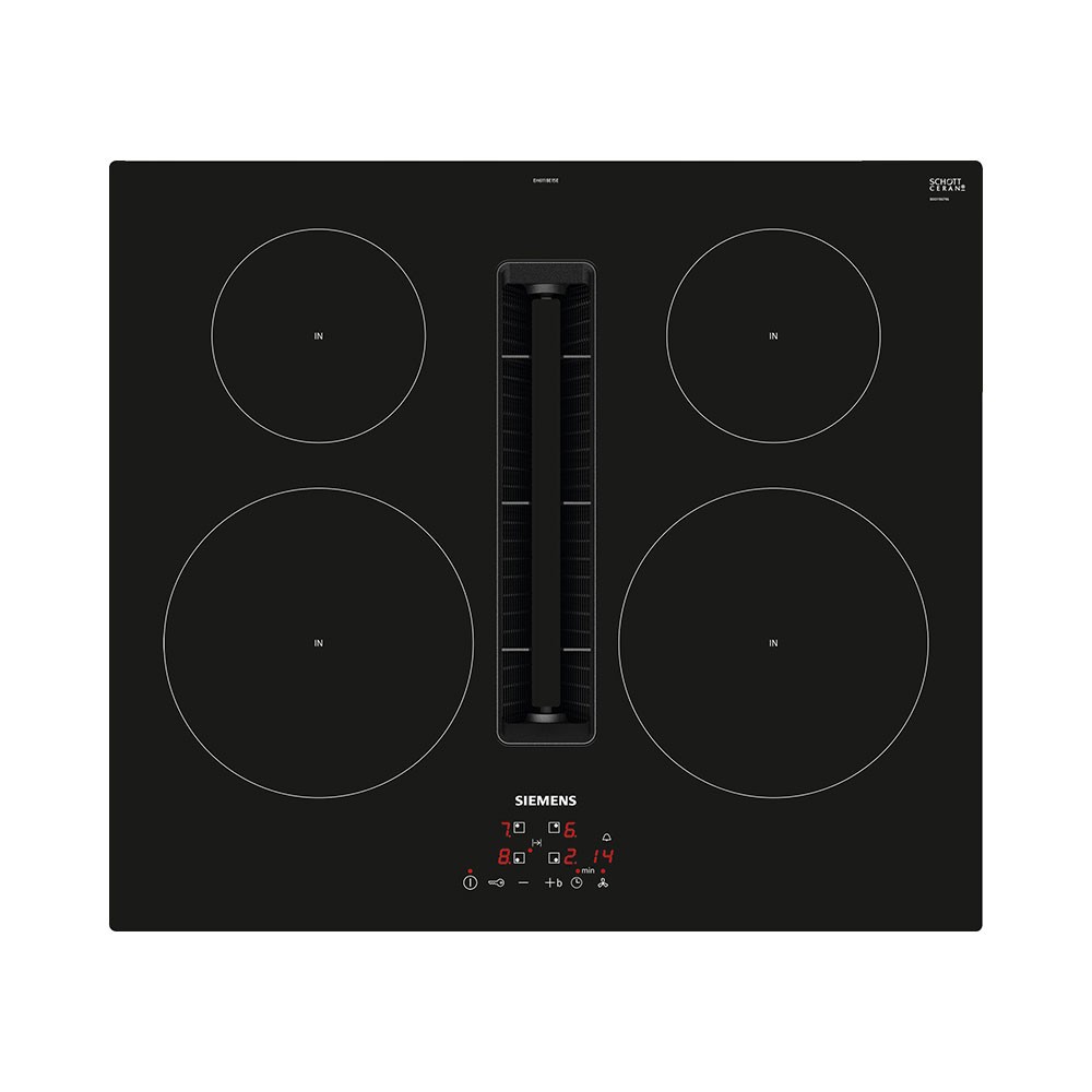 Siemens EH611BE15E inbouw inductiekookplaat met afzuiging 60 cm breed Zwart