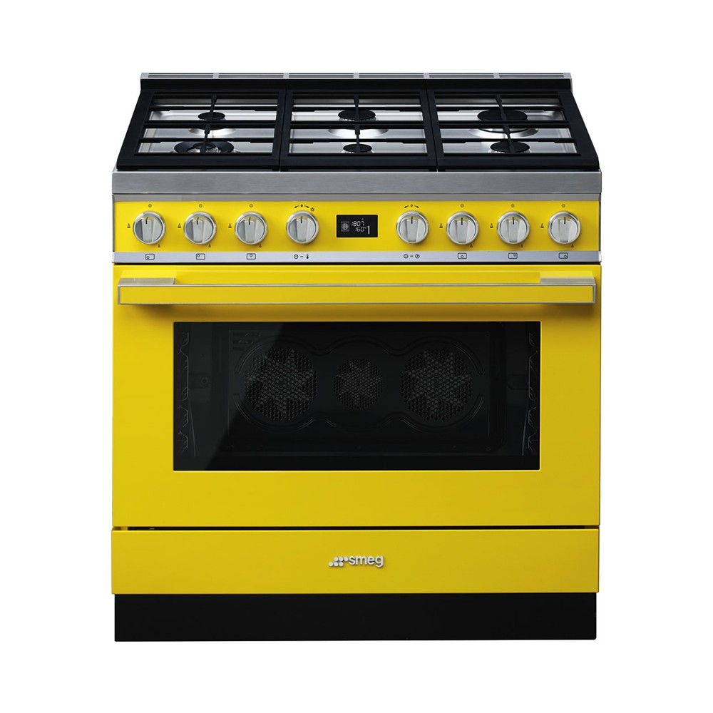 Smeg CPF9GMYWNLK ACTIE met GRATIS Smeg TPKTR9 teppan yaki Geel
