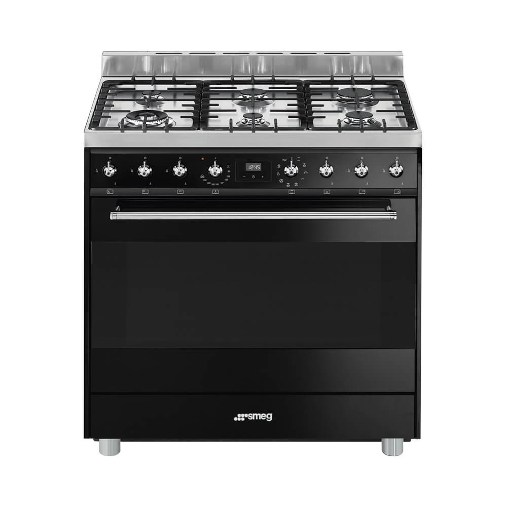 Smeg C9GMNNLK9-1 met GRATIS Smeg TPKTR9 teppan yaki Zwart