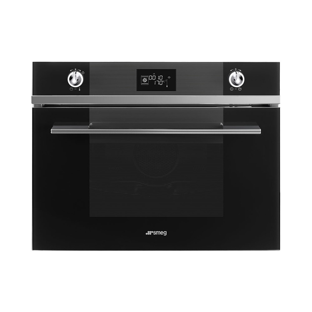 Smeg SF4102VCN inbouw combistoomoven met hetelucht en 20 automatische programma's Zwart met rvs accenten