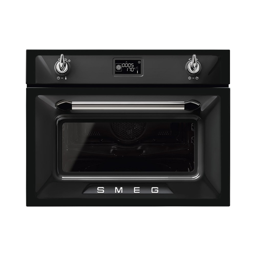 Smeg SF4920MCN1 inbouw combimagnetron met boven en onderwarmte en Vapor Clean functie Zwart