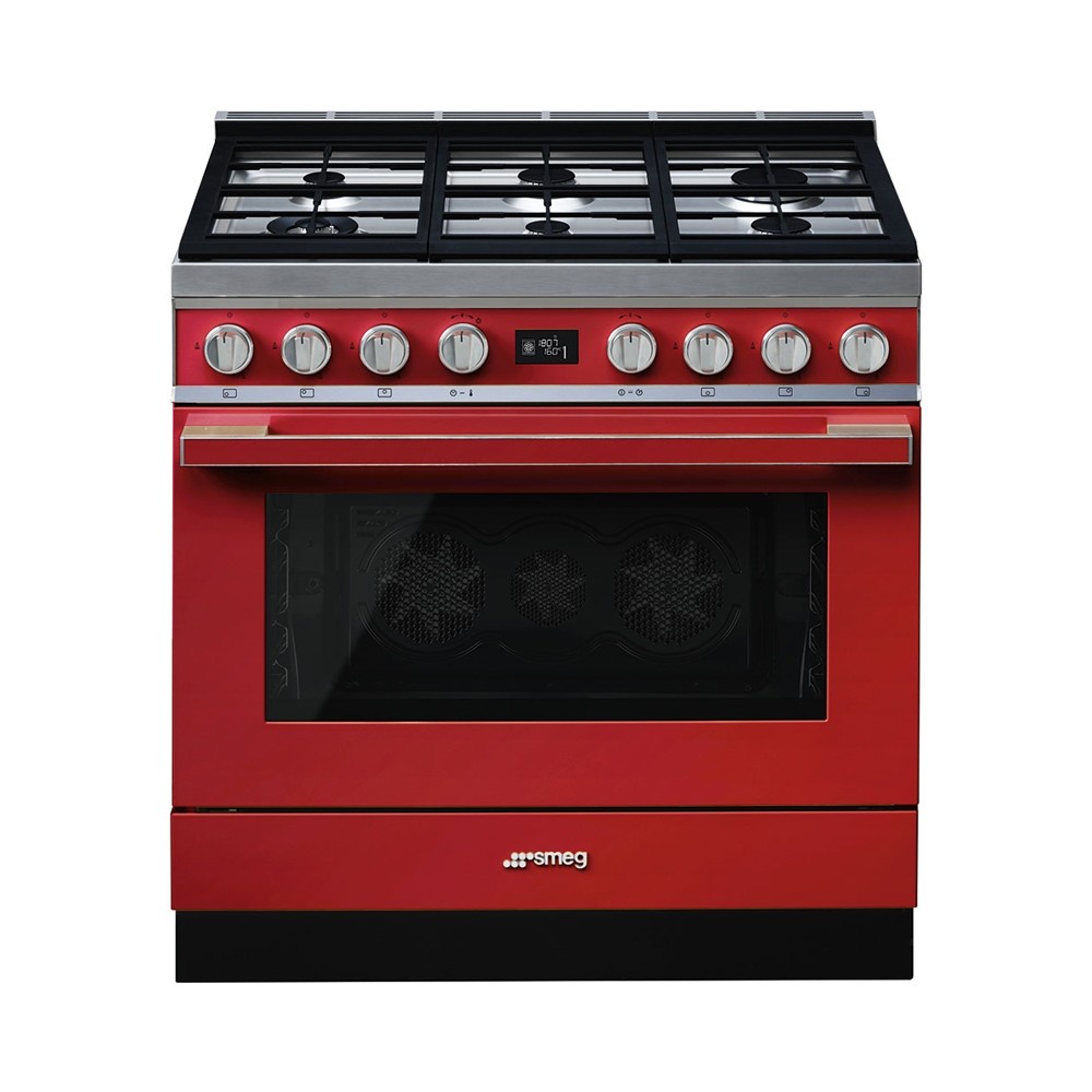 Smeg CPF9GMRNLK ACTIE met GRATIS Smeg TPKTR9 teppan yaki Rood