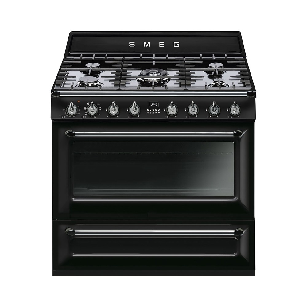 Smeg TR90NNLK9 met GRATIS Smeg waterkoker en broodrooster Zwart