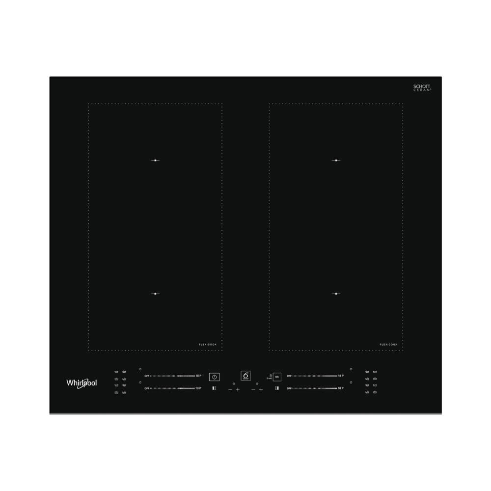 Whirlpool WLS3160BF inbouw inductiekookplaat met flexiCook zones Zwart